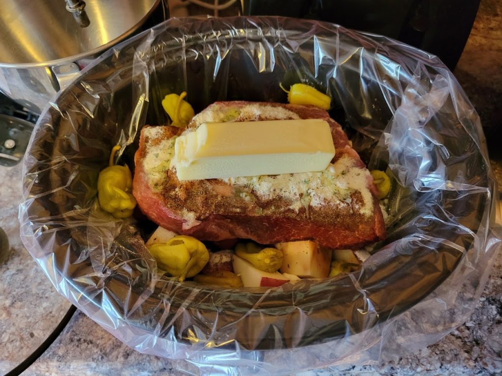 Mississippi pot roast in the crock pot!