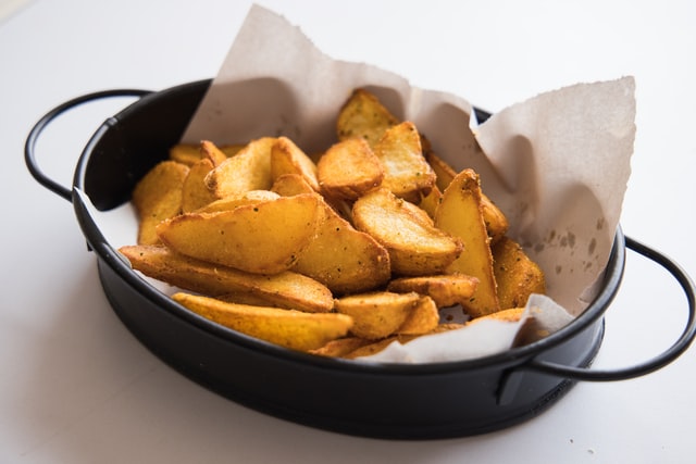 Potato wedges are a good alternative to French fries.