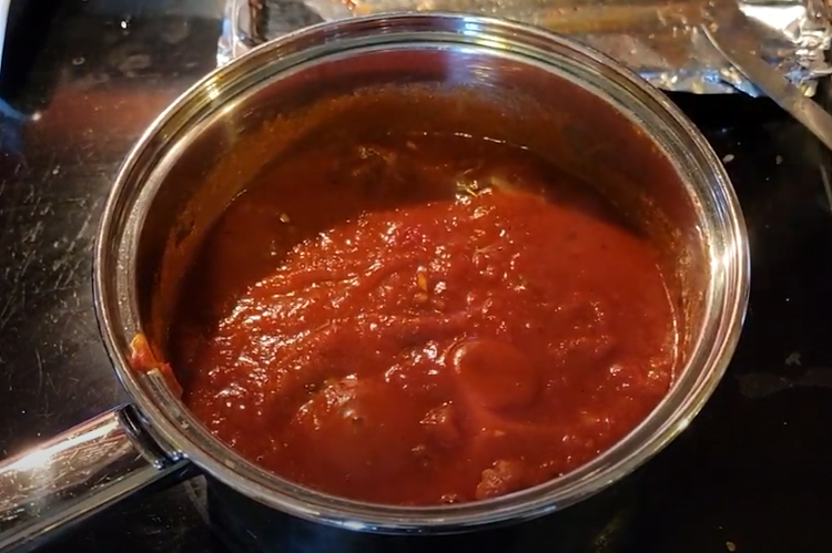 Meatballs and pasta sauce.
