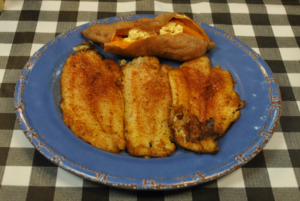 Blackened fish pairs well with homemade cocktail sauce.